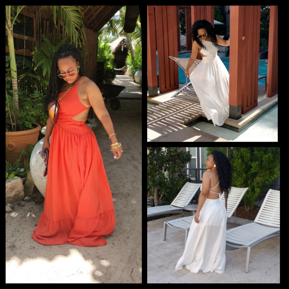 White Backless Maxi Dress